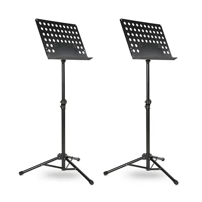 Musician's Gear Tripod Orchestral Music Stand Perforated Black - 2 Pack • $49.99