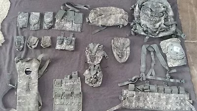 US Army Molle II Rifleman Set 18 Piece Kit ACU Digital Camo TAPS Chest Rig Used • $70