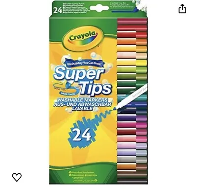 Crayola Washable Markers Supertips 24-Pack Bright Felt Tip Colour Pens • £6