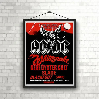 $14.98 • Buy ACDC Monsters Of Rock Vintage Concert  Poster