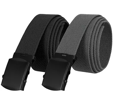 Military Belt Canvas Belt Web Belt Non Leather Belt Black Buckle Tip 1-1/2  Wide • $15.95