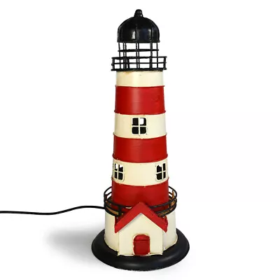 Auto Petit USB LED Desk/Table Lamp Lighthouse Retro Home Décor 13x32cm Red • $67