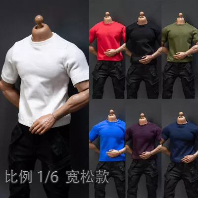 1/6 Scale Soldier Loose-fitting T-shirt Model Fits 12  Strong Action Figure • $14.99