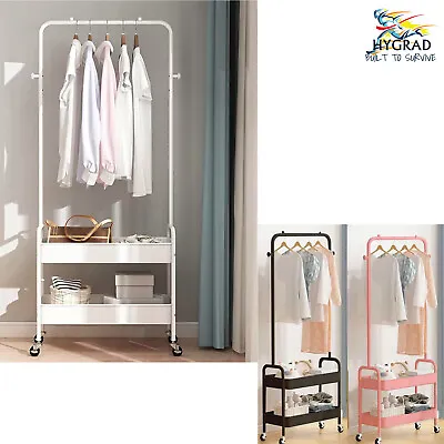 Clothes Rack With Wheels Small Wardrobe Rack On Wheels For Bedroom Home • £24.90