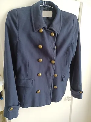 Old Navy Women's Jacket M Navy Rayon With Wool Buttons • £12.82