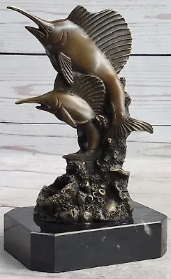 Hot Cast Blue Marlin Statue Bronze Sculpture Trophy Big Fish Animals Figure ART • $249