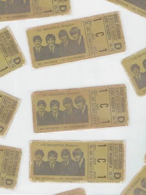 1964 Beatles Indiana State Fair Concert Ticket – Laminated Full Reprint, Unused