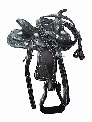 Youth Child Premium Leather Western Pony Miniature Horse Saddle Tack 8  9  10  • $249