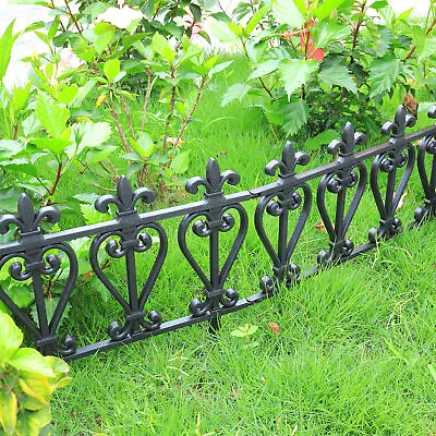 Metal Effect Fence Garden Fencing Lawn Edging Plant Tree Fence Barrier Picket UK • £15.94