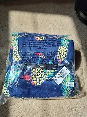 NWT Vera Bradley Fleece Plush Throw Blanket TOUCAN PARTY Pineapple 50 X 80 Plush • $29.95