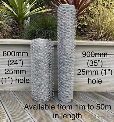 £24.95 • Buy  Galvanised Chicken Wire Mesh Netting Rabbit Cage Aviary Fence Plant Net Fence
