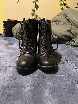 Zigi Soho Boots Black Military Style Size 6.5 Good Condition • $35.77