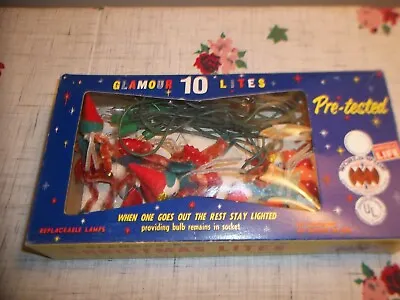 Vintage Pixie Elf Christmas Lights In Box  ( 10 ) • $45