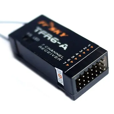 FrSky 2.4G 7CH TFR6-A Receiver Futaba FASST Compatible (Horizontal Connectors) • $24.19