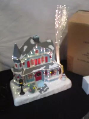 Avon Holiday Splendor Lighted Fiber Optic Christmas House 2001 Vintage Lights Up • $24.75
