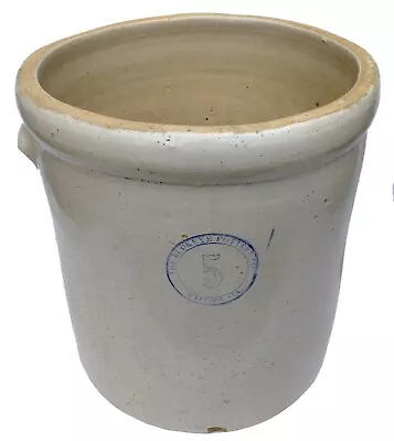 Good Looking Old BUCKEYE POTTERY 5 Gallon Stoneware Crock [Macomb ILL.] • $115