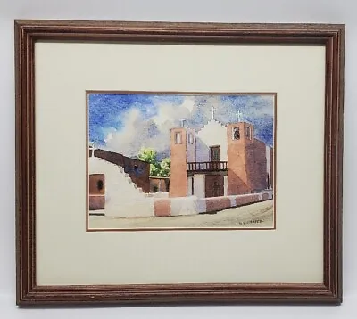 DAVID VEGA CHAVEZ - Original Painting SIGNED - Taos Pueblo Church. Beautiful! • $449.95