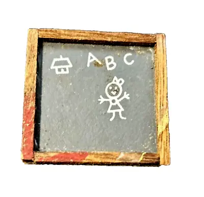 🎓  Miniature Faux Blackboard Fridge Magnet Rustic Look 1.75  X 1.75  M12 • $5.01