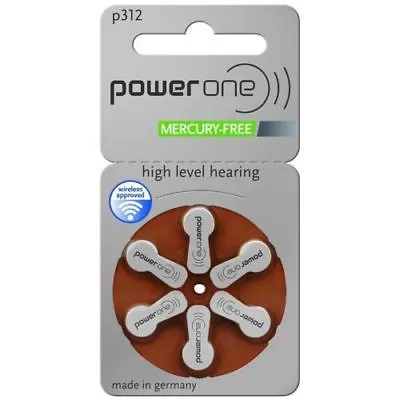 NEW 6 Batteries Power One PowerOne Hearing Aid Batteries Size P312 Expire 2023 • $2.65