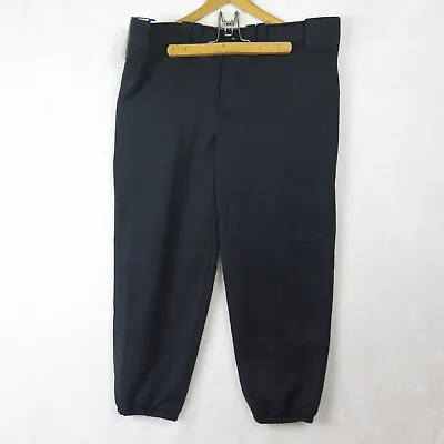Mizuno Softball Pants Women's L Black Elastic Bottoms Double Knit New With Tags • $13.95