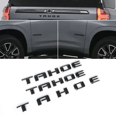 3PCS New 2021+ Chevrolet Tahoe Gloss Black Side Door Tailgate Rear Tahoe Emblem  • $56.80