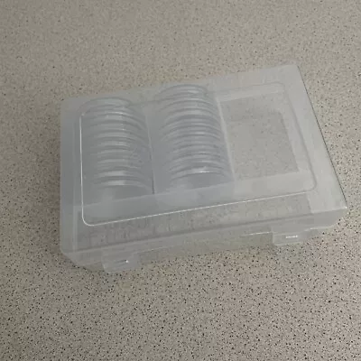 Acrylic Coin Collection Capsules Coin Holder Case (20 Capsules) Clear - 46mm • £0.99