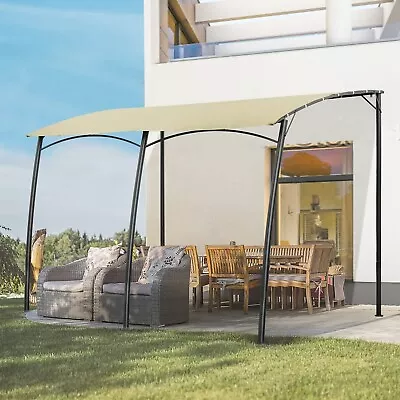 4x3m Wall Mounted Awning Metal Lean To Pergola Canopy Sun Shade Garden Porch • £179.99