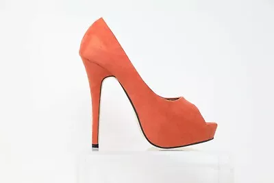 Women's Odeon Dusky Orange Faux Suede Stiletto Platform Shoes RRP £29.99 !!! • £17.99