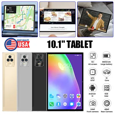 10.1 Inch Android 13 Tablet PC 12GB RAM 512GB ROM Dual SIM Camera GPS 5GWiFi Tab • $104.99