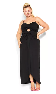 City Chic Ladies Whitney Sleeveless Maxi Dress Size 14 XS Colour Black • $39.99