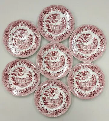 Red Romantic England Penhurst Place Kent 7  Plates Set Of 7 By J. & G. Meakin • $42.99