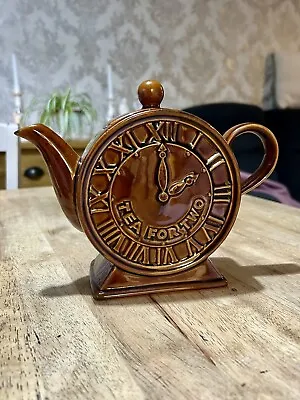 Vintage Price Kensington P & K  Alarm Clock Tea For Two Teapot Treacle Glaze • £16