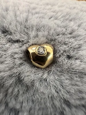 $551.71 • Buy Pandora 14ct Gold Puffed Heart Charm With Diamond 585 ALE 750294D