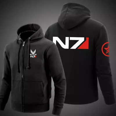 Mass Effect Cardigan Sweater N7 Zipper Hoodie Coat Cosplay Costume Sweatshirt{fg • $19.99