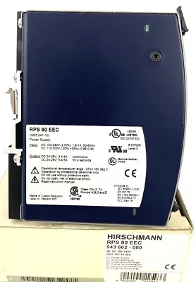 Hirschmann RPS80 EEC Power Supply 120/240 VAC Input DIN-Rail Mount • $199.99