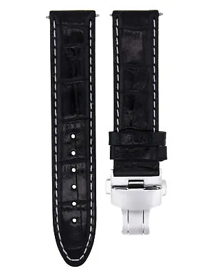 22mm Leather Watch Strap Band For Montblanc 4810 Timewalker Automatic Black Ws • $29.95