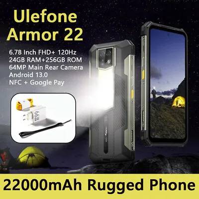 Ulefone Armor 24 Global IP68 Rugged Phone 22000mAh 24GB+256GB 120Hz 64MP Camera • £245.16