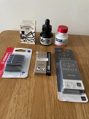 £10 • Buy Windsor & Newton Pen Ink Bundle Plus Parker Pen Cartridges