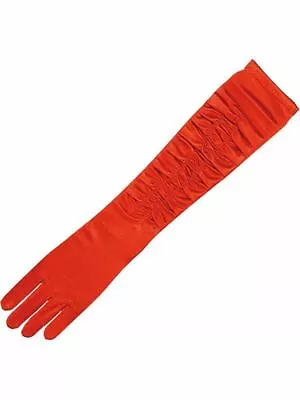 £4.95 • Buy Womens Long Red Satin Halloween Ballroom Theatrical Fancy Dress Gloves