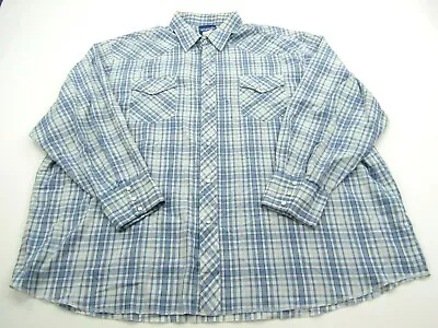 Wrangler Long Sleeve Shirt Mens XXL? Cowboy Multicolor Check Pearl Snap Collared • $13.99