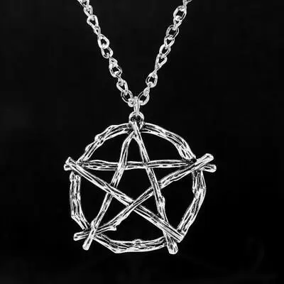 Mens Star Chain Pendant Stainless Steel Wicca Magic Pentagram Pentacle Necklace • $2.14