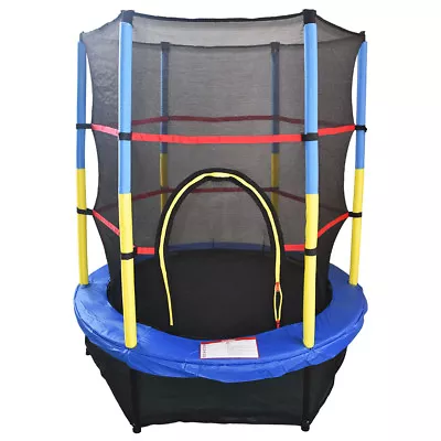 4.5FT 55  Trampoline With Enclosure Safety Net Skirt Junior Kid Outdoor Activity • £74.95