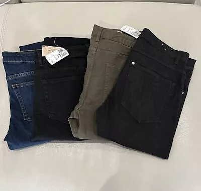 New Lot Of 4 Forever 21 Mens Skinny Stretch Denim Jeans Size 32 Assorted Color • $41.13