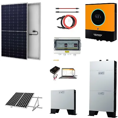 Voltacon Solar Off-Grid Kit 8kW Inverter 4.1kW Solar Panel 15kWh Lithium Battery • £8500