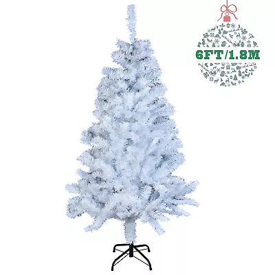 Christmas Tree 4FT 5FT 6FT 7FT With Blue LED Lights Xmas Bushy Decoration Stand • $51.99