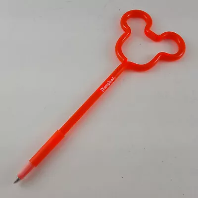 Vintage Disneyland Mickey Mouse Pen - Clear Neon Orange Plastic Twist Design USA • $14.95