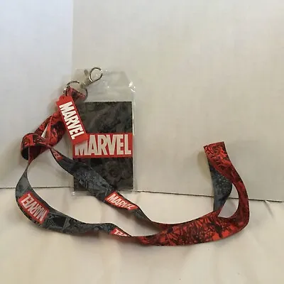 Marvel Lanyard ID Badge Holder  With 2  Rubber Charm Pendant Keys Work New • $7.96