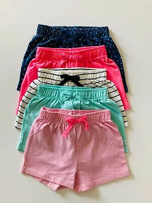 NEW 5 Pair Pack Girls Shorts  Famous High Street Brand N 9 M - 3 Years RRP £21 • £12.95