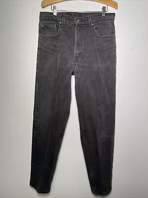 VTG 1990’s Levis 550 Jeans Relaxed Fit Tapered Leg Black Denim Mean’s 34X32 USA • $34.99