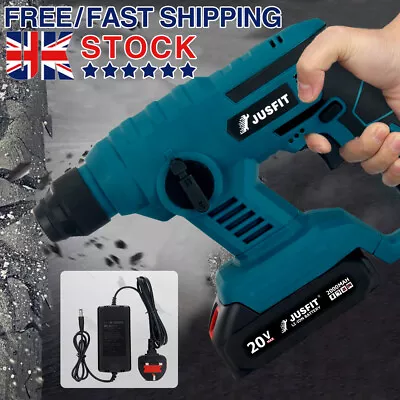 £37.90 • Buy JUSFIT Brushless Cordless Electric Drill Rotary Hammer Drill Demolition Hammer